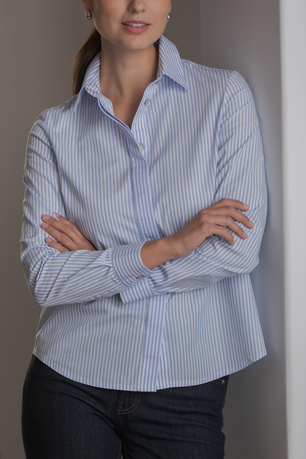 Naisten laadukas paitapusero, raidallinen