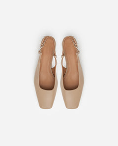 Flattered Elin korkokengät neliskanttisella kärjellä, beige