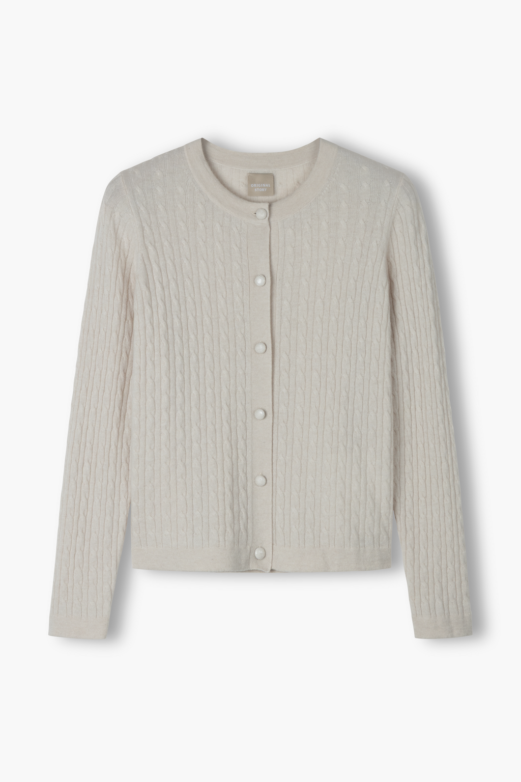 Ohut palmikkoneuletakki, Latte