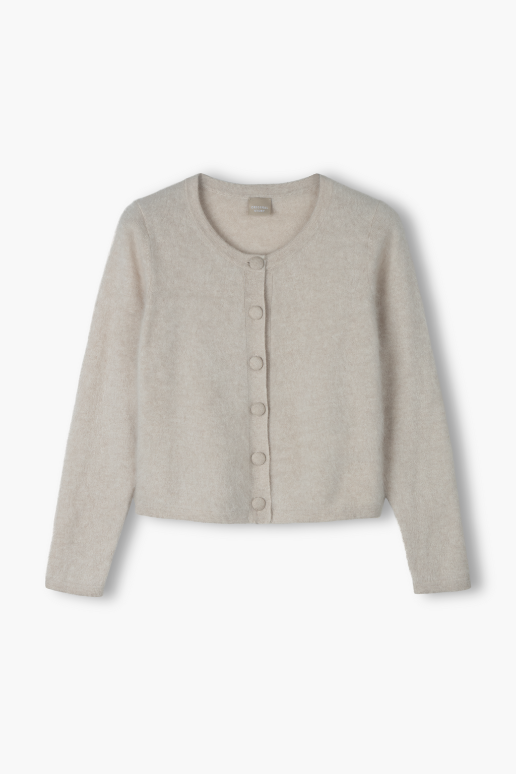 Pitkähihainen kashmirneuletakki, latte