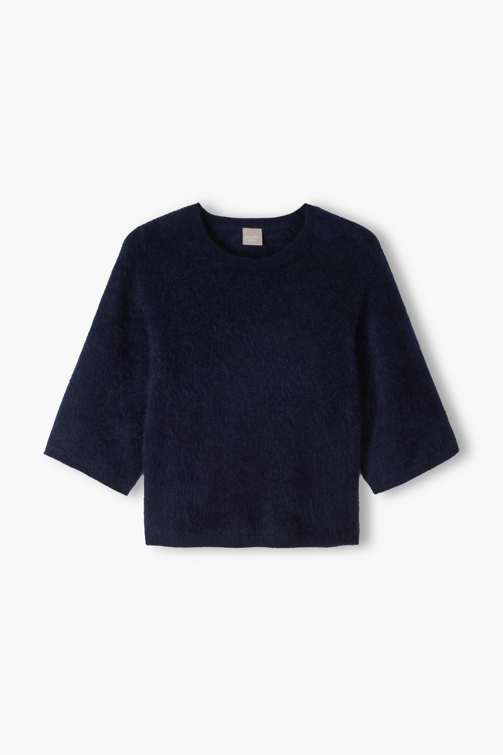 Naisten 100 % kashmirneule, jossa on 3/4 hihat, dark navy.