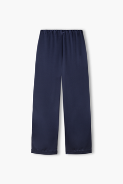 Satin trousers for women, dark navy.