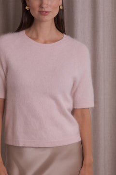 Original Storyn lyhythihainen kashmirneule, pale pink